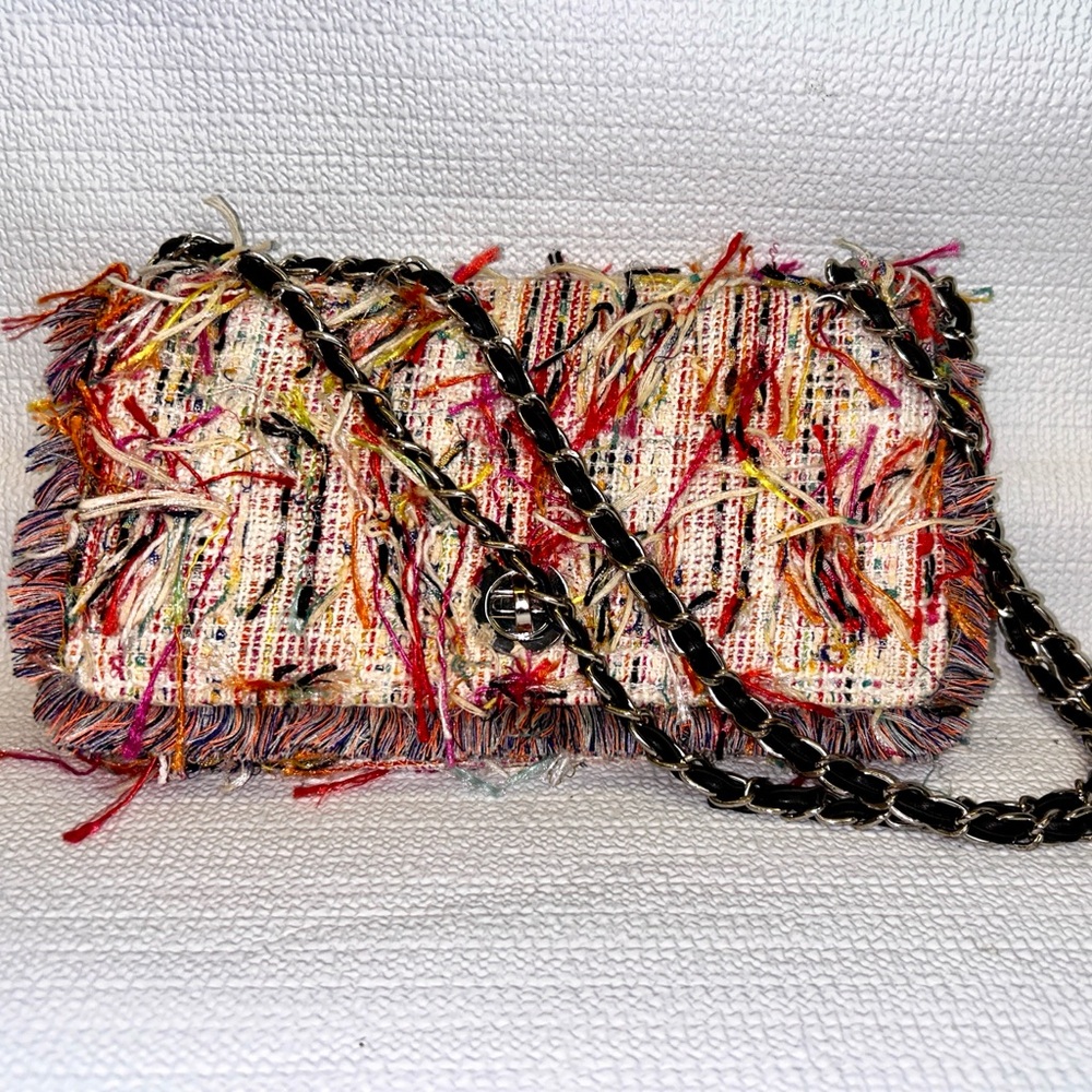 Multicolor Zara Bag | Zara Tweed Chain Bag